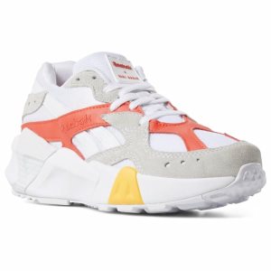 Reebok Aztrek Double x Gigi Hadid Turnschuhe Herren - Weiß/Grau/Rot/Gold - DE 384-UCG